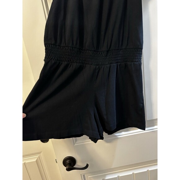 J. Crew Factory Smocked Black Short Sleeve Romper S - Picture 3 of 14